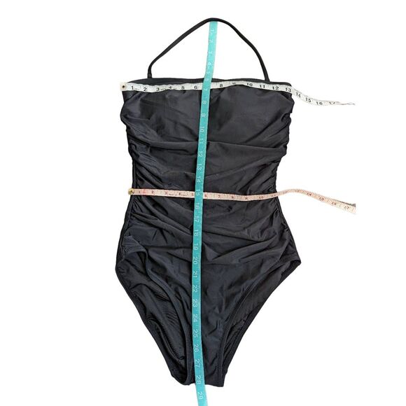 J Crew Ruched one piece black swim suit size 6 - Picture 7 of 11